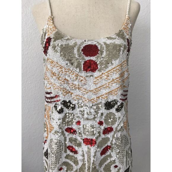 French Connection Adanya Shine Mini Dress Sequin Strappy - Picture 3 of 9